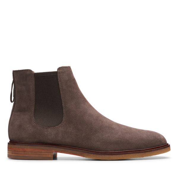 Clarks Mens Clarkdale Gobi Chelsea Boots Taupe Suede | CA-1634079